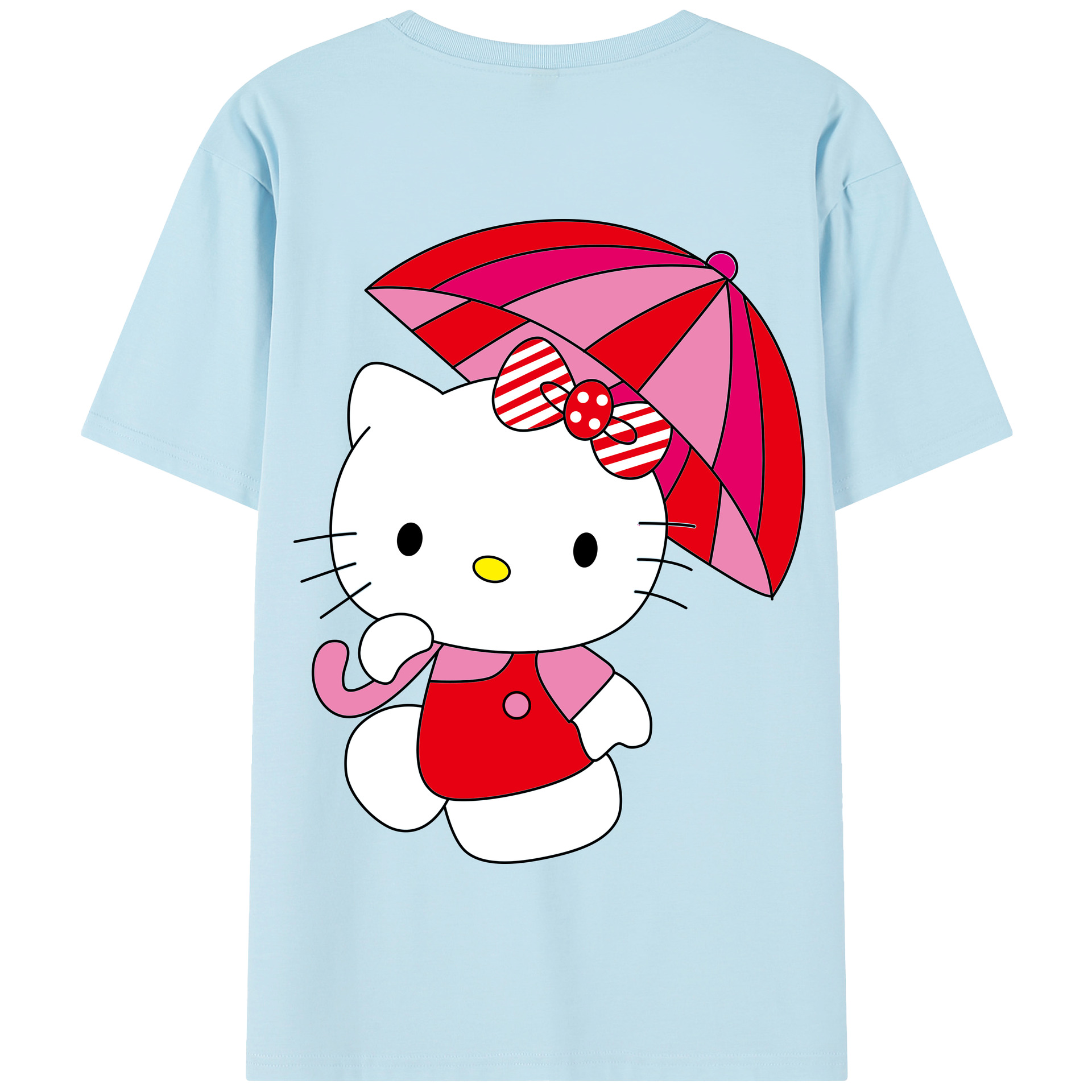 （画像用） Hello Kitty ハローキティ 綿100％半袖Tシャツ（背面プリント）